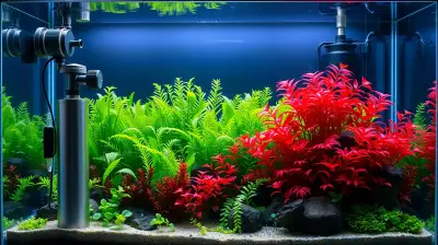 Rote Aquariumpflanzen als Farbakzente