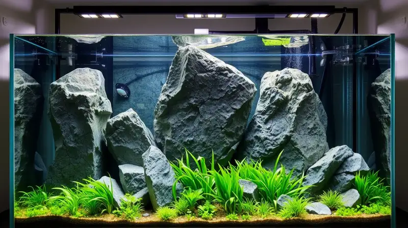 Seiryu Steine im Aquarium