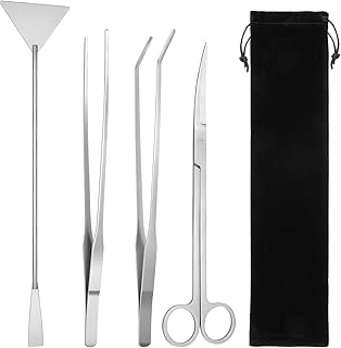 Flintronic 4 Stück Aquarium Aquascaping Tools, 4-in-1-Aquarium Schere Zangen Spatel Pinzette, Ed…