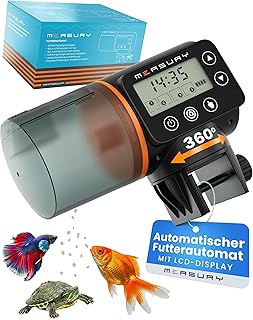 Measury Futterautomat Aquarium, Automatische Fischfütterung bis zu 4 Mal am Tag – Futterspender …