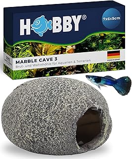 HOBBY Aquaristik Marble Cave 3 I 7 x 6 x 5 cm I Brut- und Versteckhöhle für Aquarien I Aquarium…