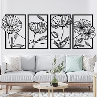 Metall Wanddeko Gold, 4 Stück Modernes Minimalistisches Deko Wohnzimmer Wanddeko, Abstrakte Weib…