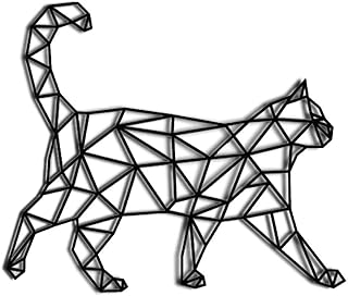 Pet-Jos Katze Wanddekoration Holz Walking Cat Wall Deco Geometrische Ornamente Minimalistische Wa…