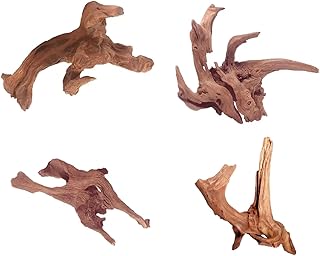 4 Stück Treibholz Hardscape Aquarium Deko Naturholz Treibholz Deko Aquarium Wurzel Echtholz Holz…