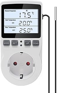 KETOTEK KT3100BL Digitale Thermostatsteckdose VA LCD-Display Temperaturregler Steckdose 16A 100-2…