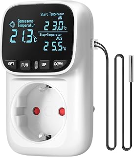 Deutscher Temperaturregler, Steckdose 230V mit Fühler, Temperaturschalter digital, Thermostat-St…