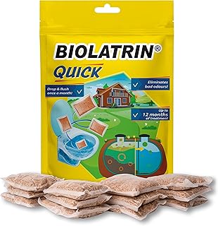 QUICK – Bioaktiven Klärgrube Behandlung – 1 Jahr Versorgung – 12 Beutel für 12 Monate – 400 g/5…