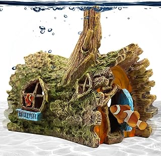 Fazhongfa Betta Holzhaus mit verstecken Höhlendekor – Aquarium Ornament für Kleine und mittlere…