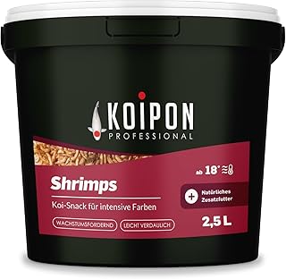 KOIPON Shrimps getrocknet 2,5 L, Naturfutter ergänzend zu Koifutter für japanische Koi & Goldfi…