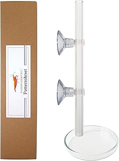 Futterrohr-Set aus Laborglas 15,5 cm – Made in Germany – Aquarium Futterrohr mit Futterschale…