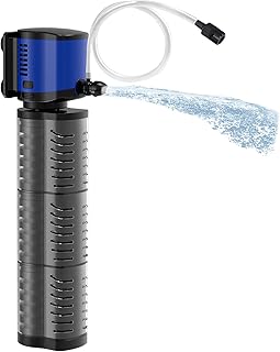 Tararium 4-in-1 Tauchpumpe Aquarium Filter 1500L/h für 300-750 Liter – Leiser Innenfilter für…