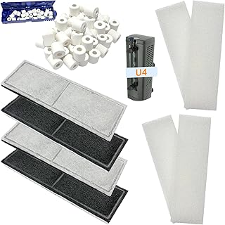 9 Stück Aquarium-Filtermedien, Kompatibel mit Fluval U4 Innenfilter A480, Süß- und Meerwassera…