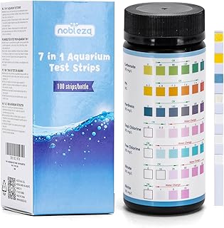 Nobleza Aquarium Wassertest 7 in 1-100 Teststreifen für Süßwasser & Meerwasser – Wassertest Aq…