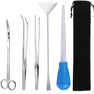 Aquarium Aquascaping Set Edelstahl Pinzette und Scheren Spatel Werkzeug Satz für Aquarien Pflanz…