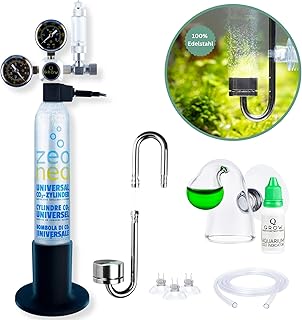 Q-Grow CO2 Anlage Aquarium Komplettset inkl. CO2-Zylinder – einfach und universell – Inkl. Edel…