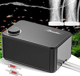 Aquarium Luftpumpe extrem leise, 2W/5W/8W Regelbare Sauerstoffpumpe Aquarium bis 100/400/ 600 Lit…