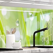 StickerProfis Küchenrückwand Spritzschutz selbstklebend, Glas Optik, Versteift, alle Untergrün…