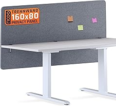 RICOO ZAP1680-G Akustik Trennwand Schreibtisch 160 x 80cm Sichtschutz Schreibtisch Trennwand Filz…