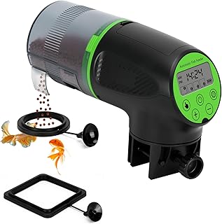 Podazz Automatischer Fischfutterer, Feuchtigkeitsbeständiger 200ml Auto-Futterer für Aquarien. …
