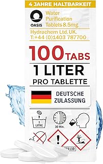 Wicked Chili Travel Wasseraufbereitung Trinkwasser (100 Tabletten je 1 Liter) Wasserentkeimung & …