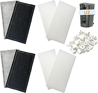 9er-Set Aquarienfiltermedium-Kit kompatibel mit Fluval U2 Unterwassserfilter, Süßwasser- und Sa…