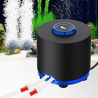AQQA Aquarium Luftpumpe, 360L/H Sauerstoffpumpe Aquarium- Ausreichend Sauerstoffzufuhr, Ultra-lei…