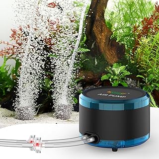 hygger 4W Aquarium Luftpumpe, 900L/H Dual Outlet Powerful Fish Tank Air Pump, Einstellbarer Aquar…