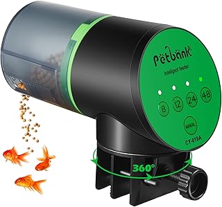 Futterautomat Aquarium, Fischfutterautomat Automatischer Fischfutterspender mit Batteriebetrieben…