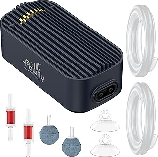 Pawfly Aquarium-Luftpumpe, 416 L/h Luftpumpe für Aquarien bis zu 606 L, extrem leise, einstellba…