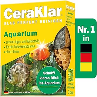 abrazo CeraKlar Aquarium Scheibenreiniger – 2 Scheibenreiniger Aquarium Glasreiniger, kratzfreier…