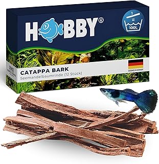 HOBBY Aquaristik Catappa Bark I 12 Stück I Seemandelbaumrinde für Aquarien I fördert Vitalitä…