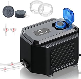 fishkeeper Aquarium Luftpumpe Extrem Leise, Einstellbare Sauerstoffpumpe Aquarium und Zubehör Sp…