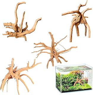 4 Stück Aquarium Wurzel Echtholz Natürlich Wurzel Aquarium Holz 15–20 cm Root Baumwurzel Deko…