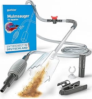 Mulmsauger Aquarium Sauger – mit Sperrhahn und Knickschutz – Aquarium Reinigungsset mit Zubehör …