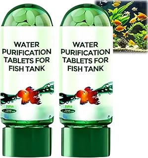 2 Flaschen Leistungsstarke Aquarium Wasserreinigungstabletten, Tragbare Wasserreinigungstabletten…