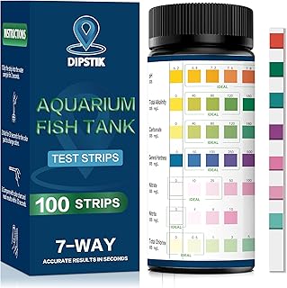 7 in1 Aquarium Teststreifen,100 Stück, Aquarium-Test-Set für Fischteich,Süßwasser,Gesamtalkal…