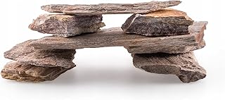 Aquarium Schiefersteine Mehrfarbig 1 kg – Strukturierte Natursteine Deko für Aquascaping, Rüc…