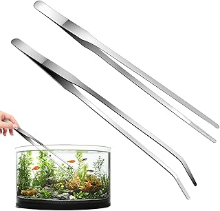 Gebogen Aquarium Pinzette, 2 Stück Gerade Pinzette Und Gebogene Spitze,Lang 27 cm pinzetten Edel…