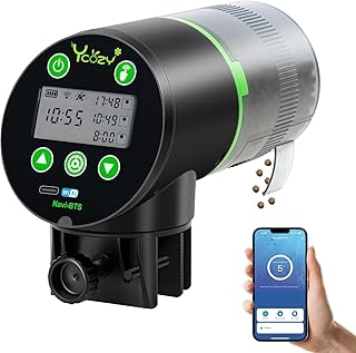 Ycozy WiFi Fischfutter Automat Aquarium, Futterautomat Netzteil mit EU-Stecker & USB-C Kabel Fisc…