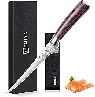 PAUDIN Filetiermesser Fisch 18 cm, Professionelles Küchenmesser Fischmesser, Ausbeinmesser aus H…