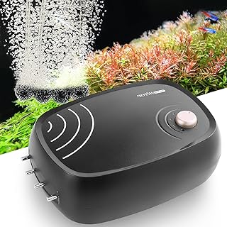 FEDOUR 10W leistungsstarke Aquarium-Luftpumpe:4-Ausgänge 1200L/H Luftpumpe für Aquarium, leise …