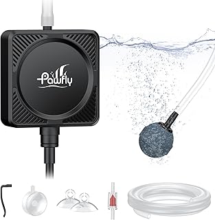 Pawfly Nano Silent Aquarium-Luftpumpe, Mini-Bubbler mit Zubehör, 1,3 W tragbarer Sauerstoffbelü…