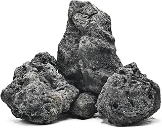 Schwarze Lavasteine Natur Vulkanstein 6–15 cm für Aquarium Aquascaping, Garnelenbecken, Terrar…