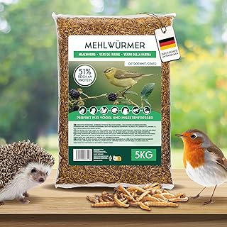 Koi-Herdecke getrocknete Mehlwürmer 5kg, natürliches Insektenfutter, Reich an Proteinen und Nä…