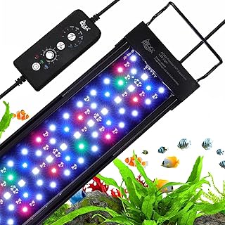 AQQA Aquarium LED Beleuchtung,12W Vollspektrum 24/7 Modus Aquarium Licht,Einstellbare Timer Helli…