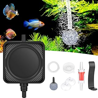 Aquarium Luftpumpe, GuKKK Silent Mini Sauerstoffpumpe mit Rückschlagventil, Sauerstoffpumpe für…
