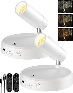 EZVALO Kabelloser LED Spotlight Weiß, Aufladbarer Wandspot mit 5500mAh Akku, 3 Farben Dimmbar, 3…