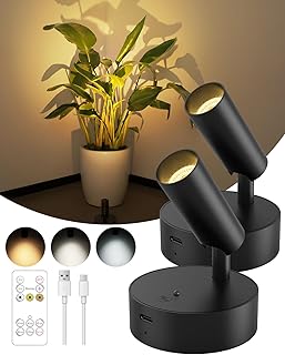 GOODEA Kabellose Spotlight – Aufladbare Wandleuchte Innen Akku bis zu 30 Tage, 3 Farben Dimmbar W…