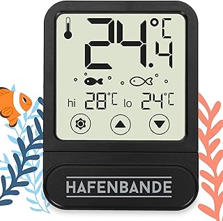 ADE Aquarium Thermometer digital zum Kleben von außen | Temperaturanzeige -10 – +60°C | einstel…