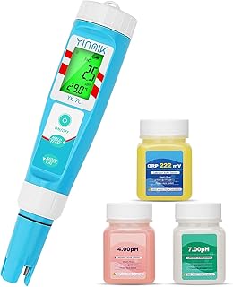 7 in 1 Pool pH Messgerät, Digitales pH- und Chlormessgerät, Salzgehaltmessgerät für Salzwasse…